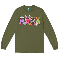 Army Green Easter mama Long Sleeve Tee - OliviaCreatesArt
