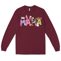 Burgundy Easter mama Long Sleeve Tee - OliviaCreatesArt