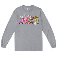 Heather Grey Easter mama Long Sleeve Tee - OliviaCreatesArt