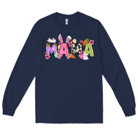 Navy Easter mama Long Sleeve Tee - OliviaCreatesArt