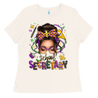 Bone mardi gras school secretary caucasian messy bun Ladies Tee - texasbilliewilder