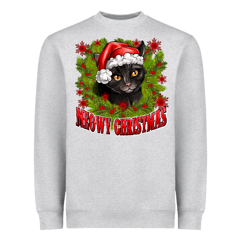 Meowy Christmas Heavyweight Sweatshirt by CowhideDigitalArt | Teevron