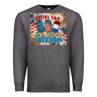 Charcoal Heather tastes like freedom 4th of july Premium Sweatshirt - BarkalooDesign