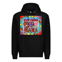 Black Football Mama Premium Hoodie - CowhideDigitalArt
