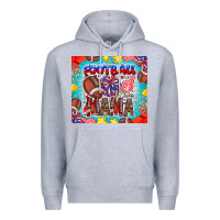 Heather Grey Football Mama Premium Hoodie - CowhideDigitalArt