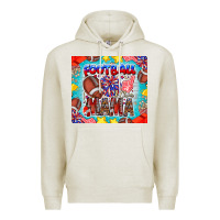 Oatmeal Heather Football Mama Premium Hoodie - CowhideDigitalArt