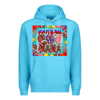 Ocean Blue Football Mama Premium Hoodie - CowhideDigitalArt