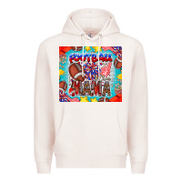 Pale Pink Football Mama Premium Hoodie - CowhideDigitalArt