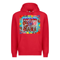 Red Football Mama Premium Hoodie - CowhideDigitalArt