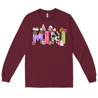 Burgundy Easter mini Long Sleeve Tee - OliviaCreatesArt
