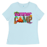 Baby Blue summer camp Ladies Tee - NancyCooperArtShop