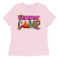 Bubblegum Pink summer camp Ladies Tee - NancyCooperArtShop