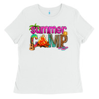 White summer camp Ladies Tee - NancyCooperArtShop