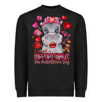 Black i want hippopotamus for valentines day Heavyweight Sweatshirt - CowhideDigitalArt
