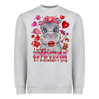 Heather Grey i want hippopotamus for valentines day Heavyweight Sweatshirt - CowhideDigitalArt