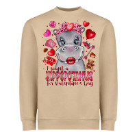 Mushroom i want hippopotamus for valentines day Heavyweight Sweatshirt - CowhideDigitalArt