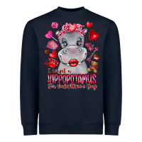 Navy i want hippopotamus for valentines day Heavyweight Sweatshirt - CowhideDigitalArt