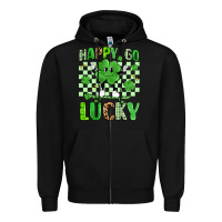 Black happy go lucky Zipper Hoodie - Artiststas