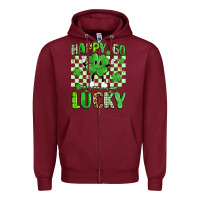 Burgundy happy go lucky Zipper Hoodie - Artiststas