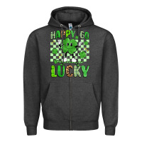 Charcoal Heather happy go lucky Zipper Hoodie - Artiststas