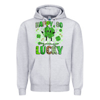 Heather Grey happy go lucky Zipper Hoodie - Artiststas