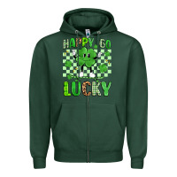 Sports Green happy go lucky Zipper Hoodie - Artiststas