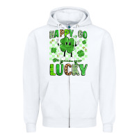 White happy go lucky Zipper Hoodie - Artiststas
