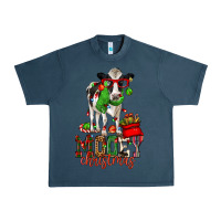 Midnight Navy mooey christmas holstein cow Urban Heavy Tee - CowGirlArtShop