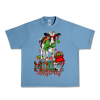 Pebble Blue mooey christmas holstein cow Urban Heavy Tee - CowGirlArtShop