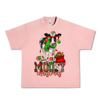 Salmon mooey christmas holstein cow Urban Heavy Tee - CowGirlArtShop