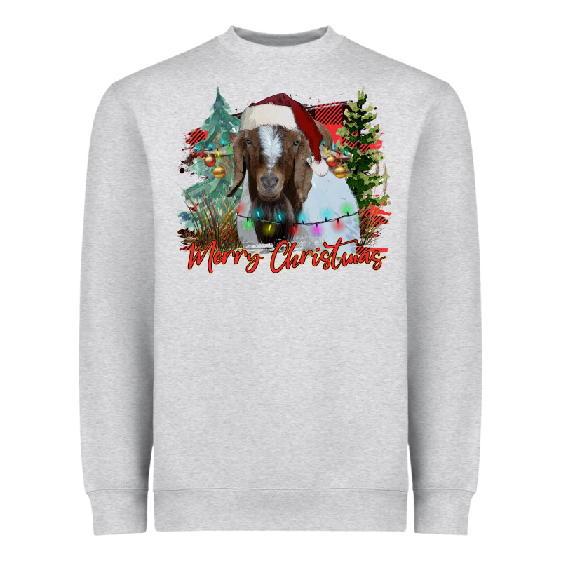 Merry Christmas Goat Heavyweight Sweatshirt by CowhideDigitalArt | Teevron