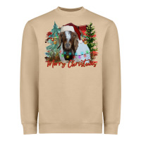 Mushroom merry Christmas goat Heavyweight Sweatshirt - CowhideDigitalArt