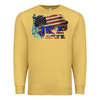 Antique Gold usa  statue of liberty Premium Sweatshirt - BarkalooDesign