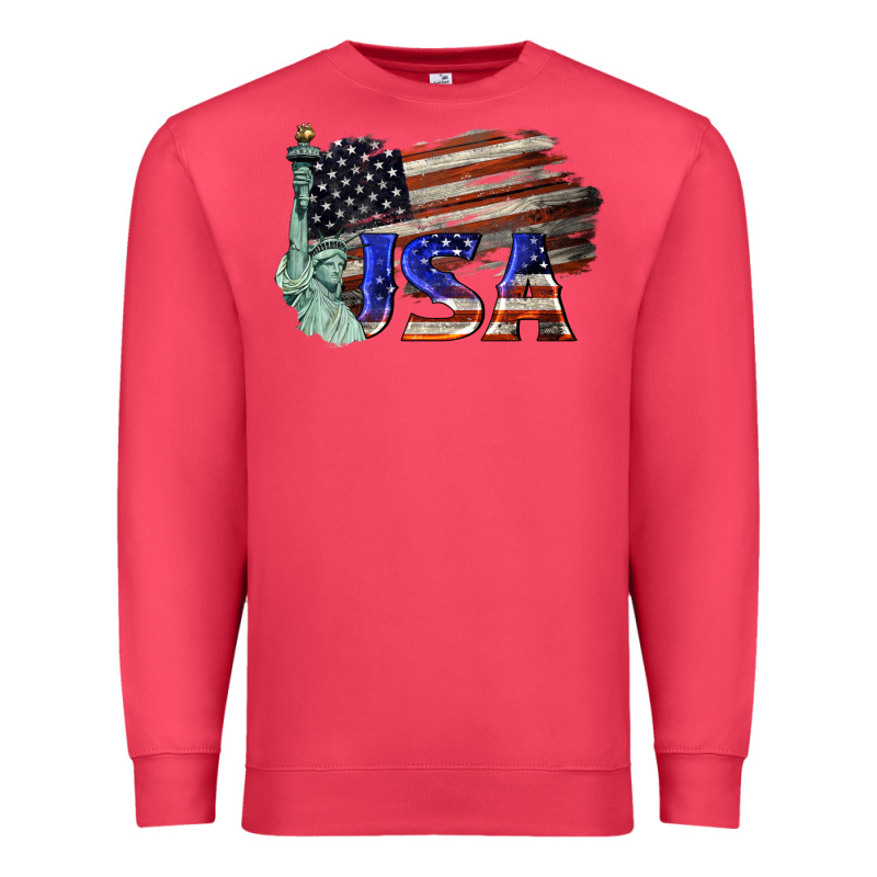 Usa  Statue Of Liberty Premium Sweatshirt by BarkalooDesign | Teevron