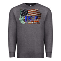 Charcoal Heather usa  statue of liberty Premium Sweatshirt - BarkalooDesign