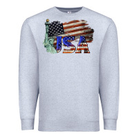 Heather Grey usa  statue of liberty Premium Sweatshirt - BarkalooDesign