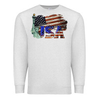 Oatmeal Heather usa  statue of liberty Premium Sweatshirt - BarkalooDesign