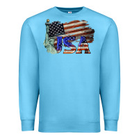 Ocean Blue usa  statue of liberty Premium Sweatshirt - BarkalooDesign