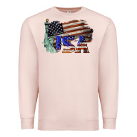 Pale Pink usa  statue of liberty Premium Sweatshirt - BarkalooDesign