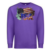 Purple usa  statue of liberty Premium Sweatshirt - BarkalooDesign