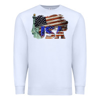 White usa  statue of liberty Premium Sweatshirt - BarkalooDesign