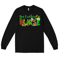 Black St. Patrick's One lucky Nurse Long Sleeve Tee - OliviaCreatesArt