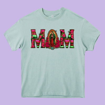Mom With Floral Aztec And Leopard Background Heavy Core Tee Designed By Bettercallsaul