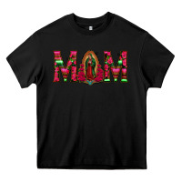 Black Mom with Floral Aztec and Leopard Background Heavy Core Tee - Bettercallsaul