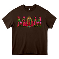 Chocolate Brown Mom with Floral Aztec and Leopard Background Heavy Core Tee - Bettercallsaul