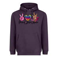 Plum peace love hair Heavyweight Hoodie - BarkalooDesign