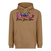 Toasted Coconut peace love hair Heavyweight Hoodie - BarkalooDesign