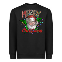 Black festive santa claus greeting Heavyweight Sweatshirt - CowhideDigitalArt
