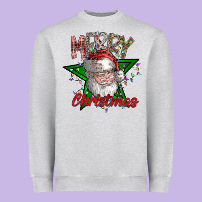 Festive Santa Claus Greeting Heavyweight Sweatshirt Designed By Cowhidedigitalart