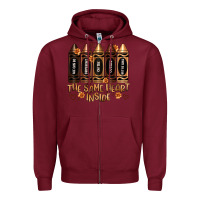 Burgundy the same heart inside artiststas Zipper Hoodie - Artiststas